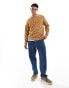 ASOS DESIGN relaxed knitted crew neck jumper in tan space dye