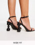 Фото #2 товара RAID Wide Fit Ashby sandals with bubble heel in black patent