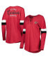 Фото #2 товара Women's Cardinal Arizona Cardinals Athletic Varsity Lace-Up Long Sleeve T-shirt