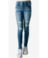 ფოტო #1 პროდუქტის Big Girls Destructed Paint Splattered Skinny Jeans