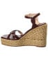 Stuart Weitzman Braida Max Leather Wedge Espadrille Women's Brown 9.5