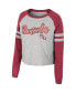 Фото #3 товара Women's Heather Gray Florida State Seminoles I'm Gliding Here Raglan Long Sleeve Cropped T-shirt