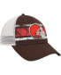 Фото #3 товара Men's Brown, White Distressed Cleveland Browns Interlude MVP Trucker Snapback Hat