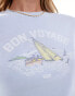 Levi's sporty bon voyage print t-shirt in light blue Синий, M - фото #4