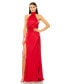 Фото #1 товара Women's Open Back High Neck Side Ruched Gown