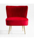 Фото #7 товара 25" Wide Upholstered Tufted Velvet Accent Chair With Metal Leg