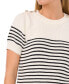 Фото #3 товара Women's Striped Short-Sleeve Sweater