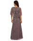 ფოტო #5 პროდუქტის Women's Embellished Cape-Sleeve Gown