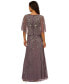 ფოტო #2 პროდუქტის Petite Embellished Cape-Sleeve Gown