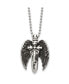 Фото #1 товара Chisel antiqued Brushed Winged Sword Pendant Ball Chain Necklace