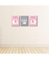 Фото #3 товара Pink Elephant - Baby Girl Wall Art Decor - 7.5 x 10 inches - Set of 3 Prints