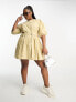Фото #1 товара ASOS DESIGN Curve cotton drop waist mini dress with D-ring in camel