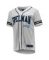 Men's White and Navy Spelman College Jaguars Free Spirited Baseball Jersey