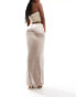 Aria Cove satin maxi bodycon fishtail skirt in mocha