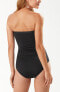 Фото #2 товара Tommy Bahama 299226 Pearl Shirred Bandeau One-Piece Swimsuit in Black Size 4