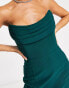 Lavish Alice cowl front bandeau midi pencil dress in emerald green