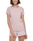 ფოტო #4 პროდუქტის Women's Cotton Short-Sleeve Crewneck T-Shirt