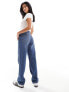 ONLY Petite Jaci mid rise straight jeans in mid blue wash