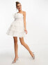 Collective the Label exclusive tiered ruffle lace mini dress in white