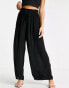 Фото #1 товара ASOS DESIGN tie waist palazzo beach trouser in black