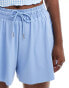 Stradivarius flippy skort in sky blue