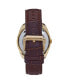 ფოტო #2 პროდუქტის Men Roman Leather Watch - Gold/Brown, 46mm