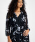 ფოტო #2 პროდუქტის Petite Paisley-Print Tiered 3/4-Sleeve Maxi Dress