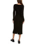 Фото #2 товара Qi Cashmere Boat Neck Cashmere Midi Dress Women's Black Xs