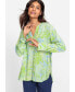 ფოტო #3 პროდუქტის Blouse Woven Long Sleeves tunic-like neckline CHALLIS AOD Allover Dessin