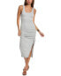 Rachel Parcell Ruched Midi Dress Women's Grey L