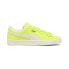 Фото #1 товара Puma Suede Neon 39869402 Womens Green Suede Lifestyle Sneakers Shoes