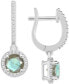 ფოტო #2 პროდუქტის Cultured Freshwater Pearl& Diamond (1/3 ct. t.w.) Halo Leverback Earrings in Sterling Silver (Also in Onyx, Turquoise, & Labradorite)