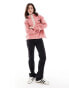 Columbia Helvetia II cropped half snap fleece in pink agave red