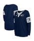 ფოტო #1 პროდუქტის Women's Navy Dallas Cowboys Lace-Up Notch Neck Long Sleeve T-shirt