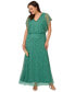 ფოტო #1 პროდუქტის Plus Size Beaded Blouson Dolman-Sleeve Gown