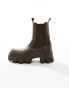 ASOS DESIGN chunky chelsea boot in washed brown