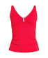 Women's Chlorine Resistant Shirred V-neck Tankini Swimsuit Top