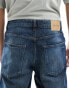 Фото #4 товара ONLY & SONS Yoke tapered fit jeans in dark blue wash