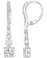 ფოტო #1 პროდუქტის Cubic Zirconia Mixed Cut Linear Drop Leverback Earrings