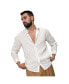 Фото #1 товара Men's Chalk White Foil-Pleated Shirt