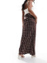 Фото #3 товара Style Cheat satin maxi skirt with tie waist in brown spot