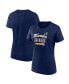 Фото #1 товара Women's Navy Milwaukee Brewers Logo T-shirt