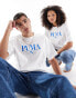 Фото #1 товара Puma Terrace central logo t t-shirt in white and blue