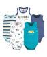 Baby Boys Cotton Sleeveless Bodysuits, Surfer Dude, 5-Pack