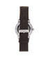 Men Protege Leather Strap Watch w/Date - Silver/Black