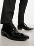 ASOS DESIGN formal lace up shoes in black patent faux leather