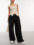 Closet London tailored wide leg trouser in black