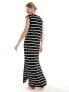 Фото #7 товара ASOS DESIGN supersoft v neck maxi sleeveless dress in mono stripe