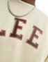 Lee varsity arc logo oversized sweatshirt in beige