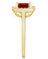 Garnet (2-3/4 ct. t.w.) and Diamond (1/4 ct. t.w.) Halo Ring in 14K Yellow Gold